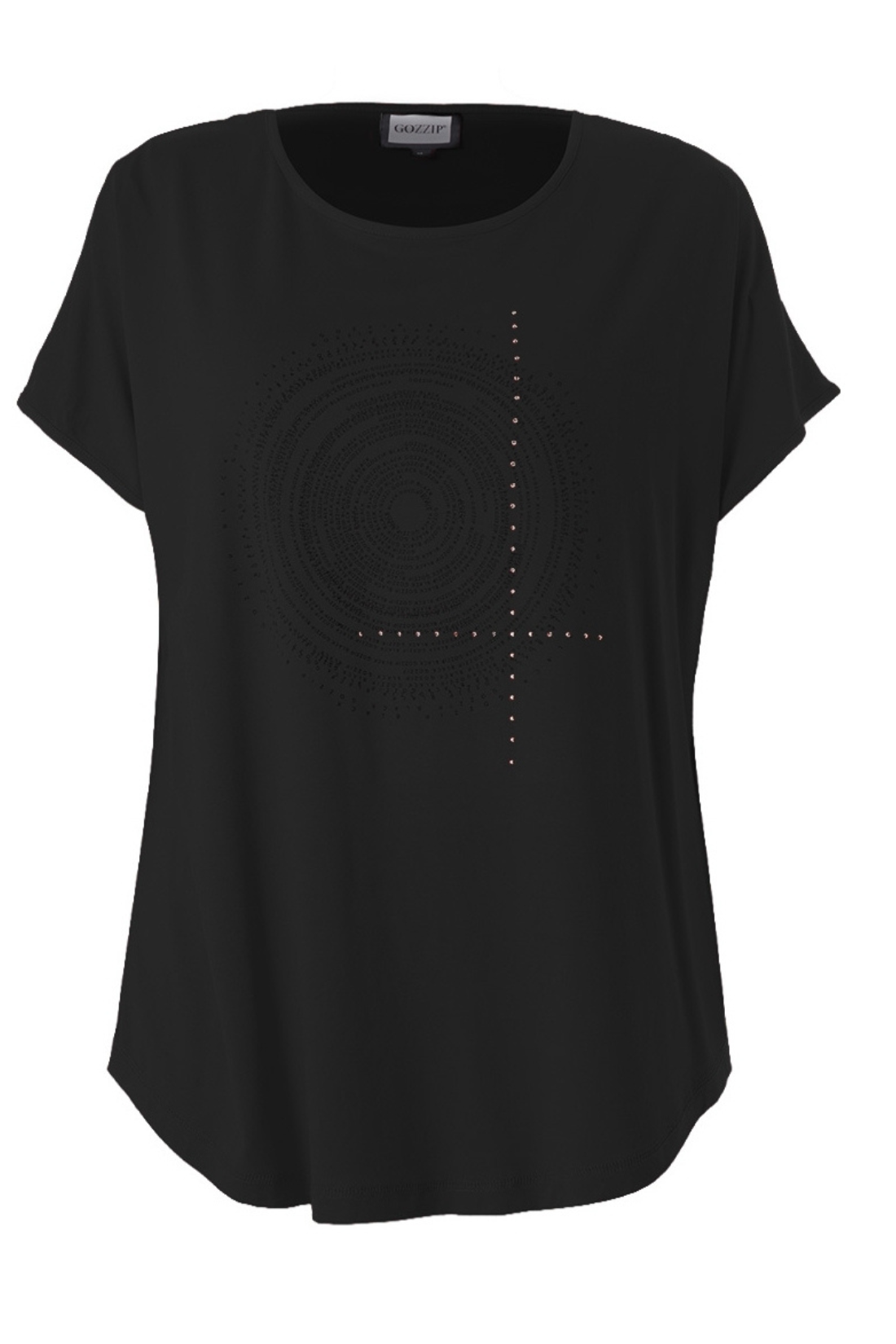 Gitte T/shirt Svørt v’print