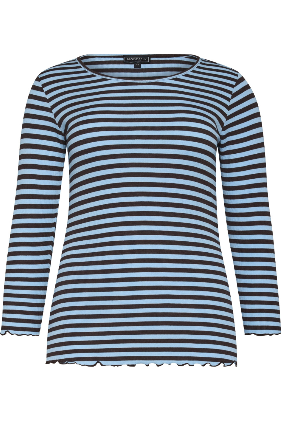 SG147 Rib blusa - Blá/svørt