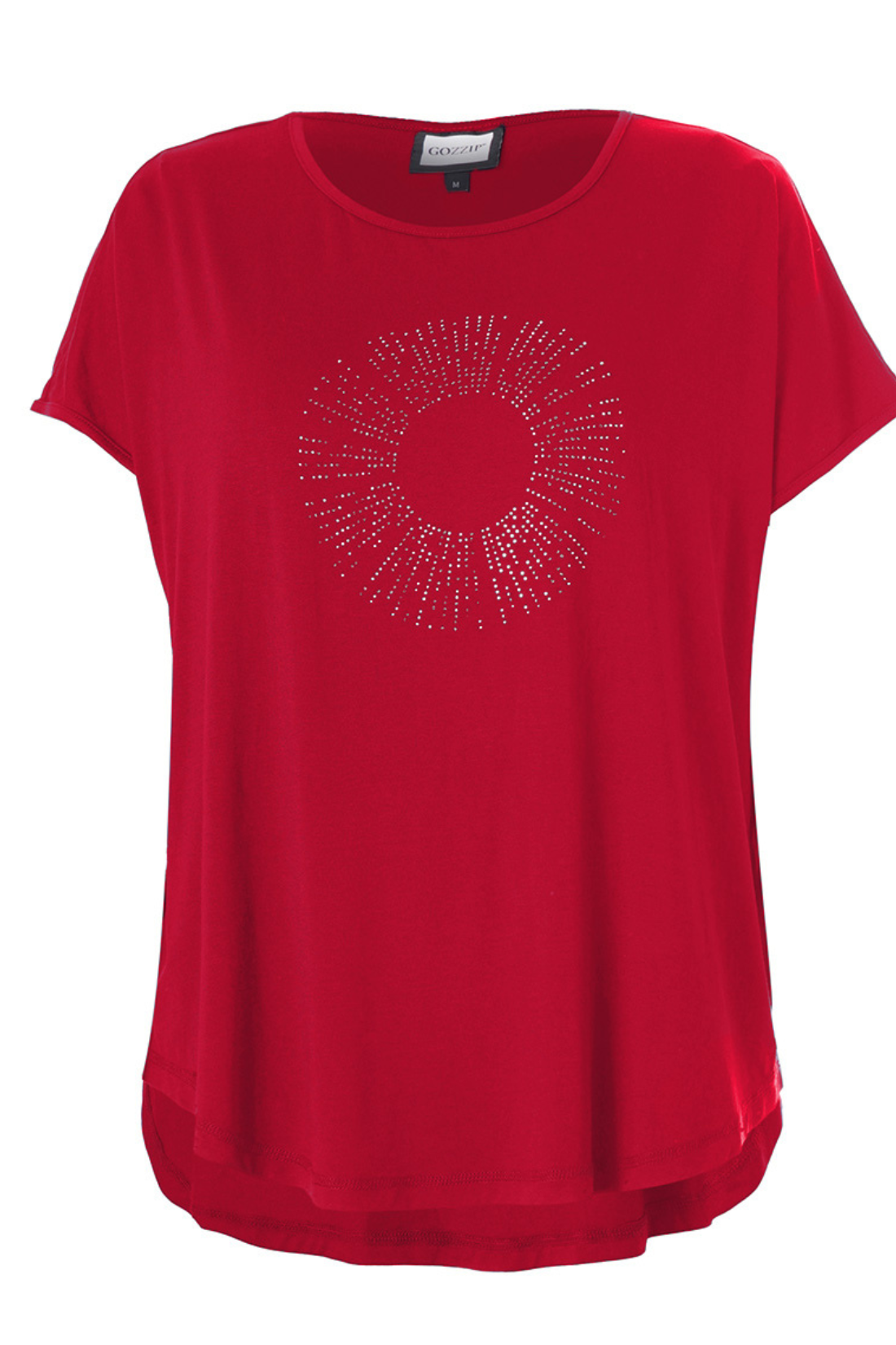 Gitte T/shirt við stein print - Reyð