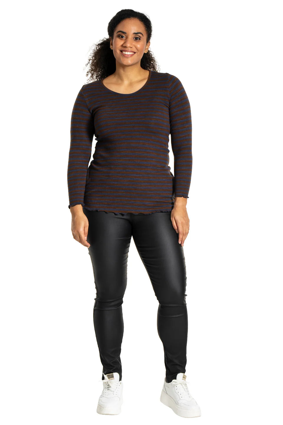Rib - blusa brún / blá