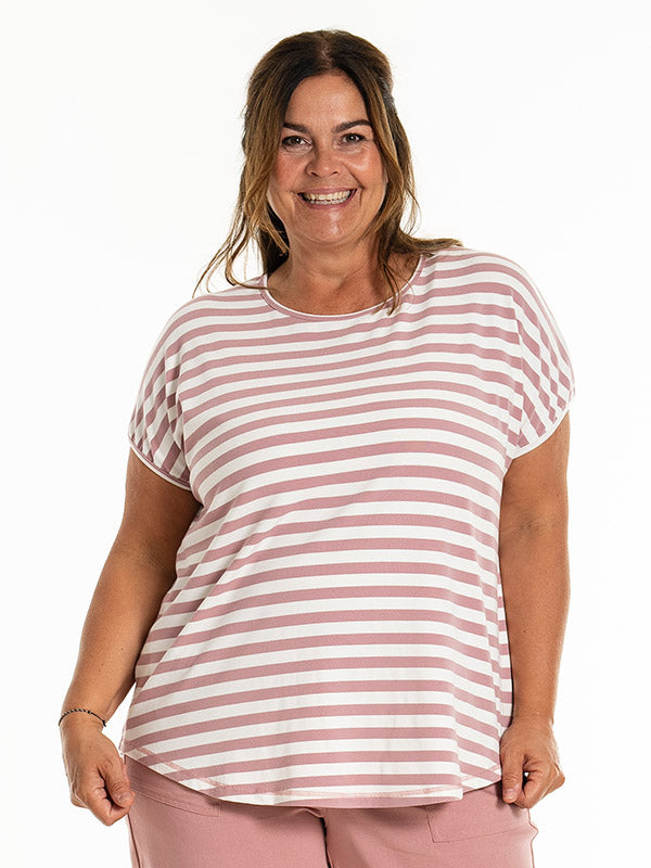 Gitte T shirt - T shirt Offwhite/Rose