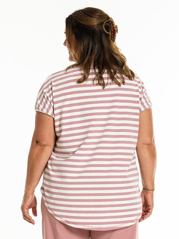 Gitte T shirt - T shirt Offwhite/Rose
