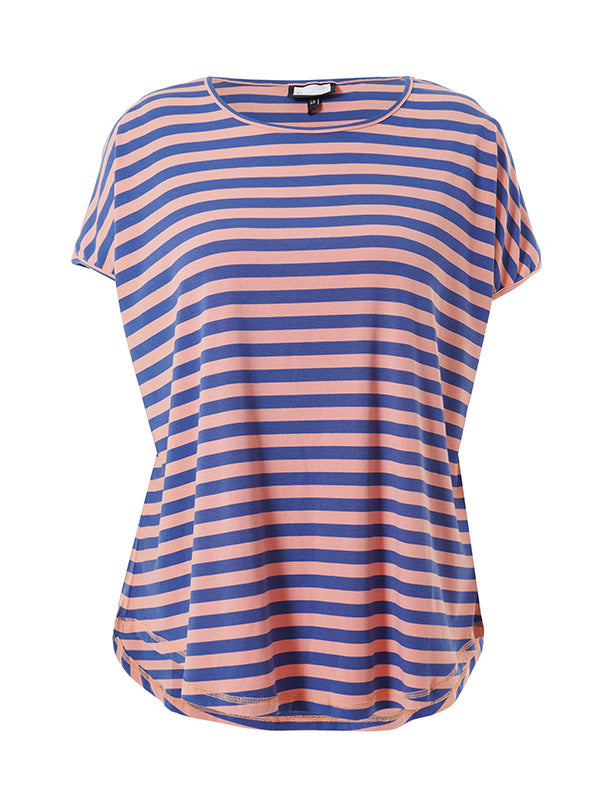 Gitte T shirt - T shirt Coral/Blue