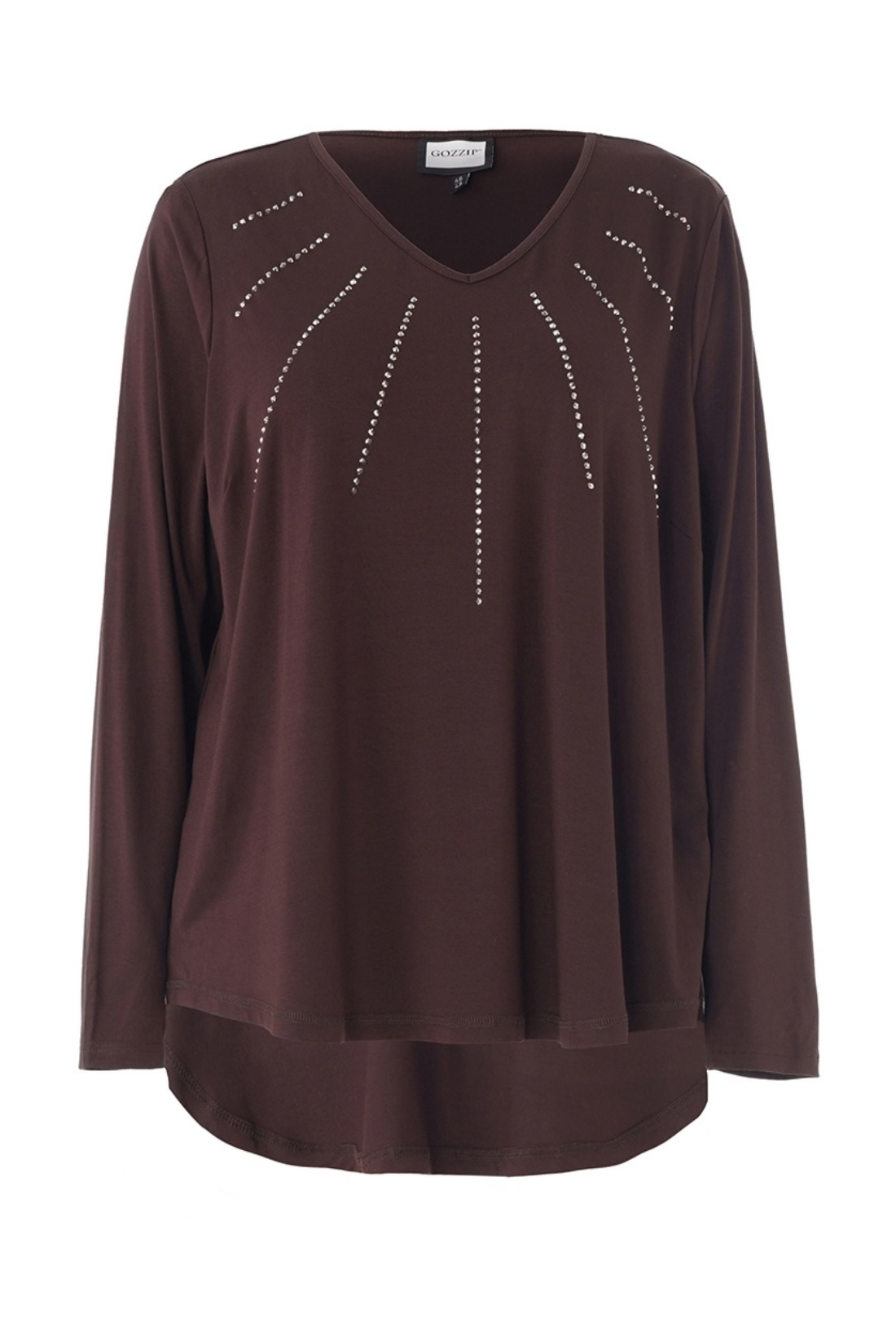 Gitte T/shirt - Langar ermur - Brún