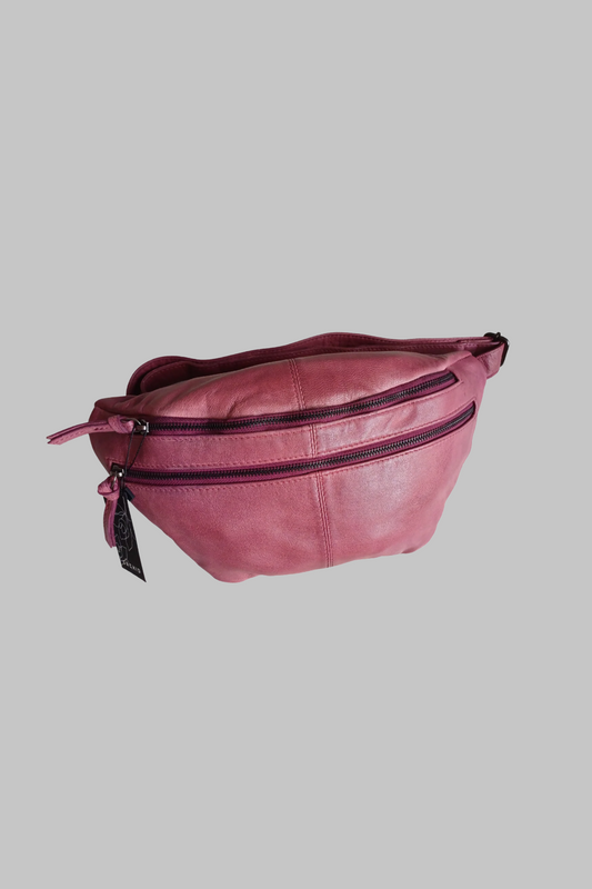 Leður Mauve Bumbag