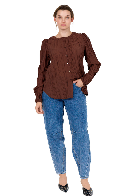 Salima 1 - Blusa Brún