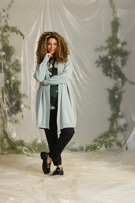 Kogle cardigan ljóst grøn