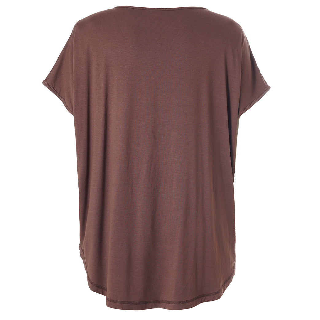 Gitte T/shirt við stein print - Brún