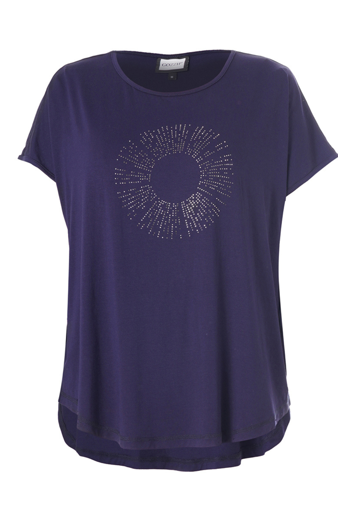Gitte T/shirt við stein print - Blá