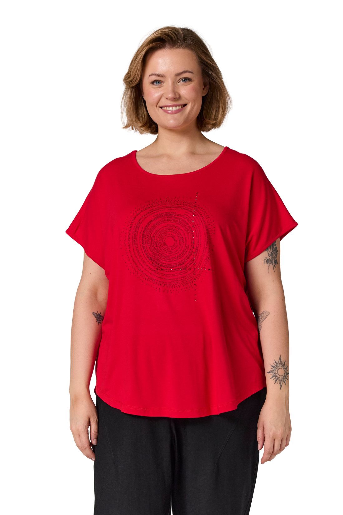 Gitte T/shirt við print - Reyð