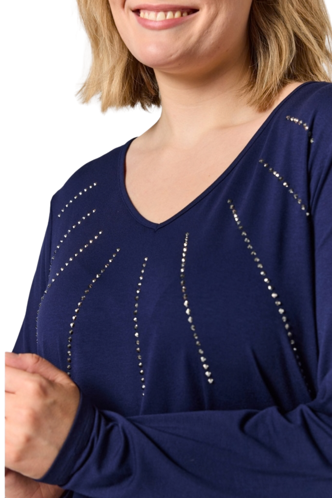 Gitte T/Shirt - Langar ermur - Blá