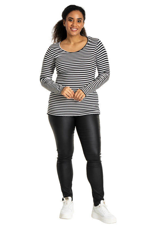 Rib - blusa hvít / svart