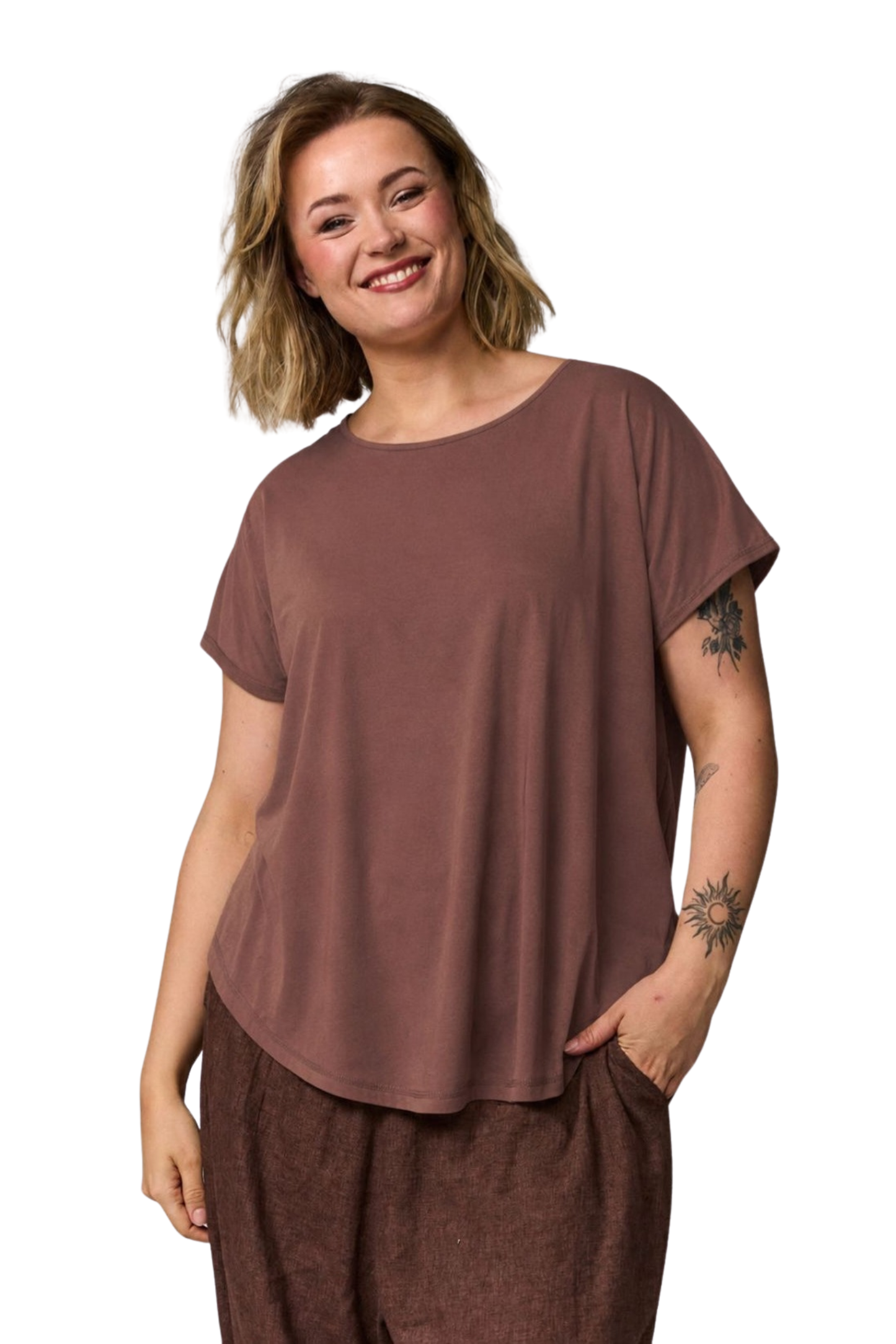 Gitte T-shirt Brún