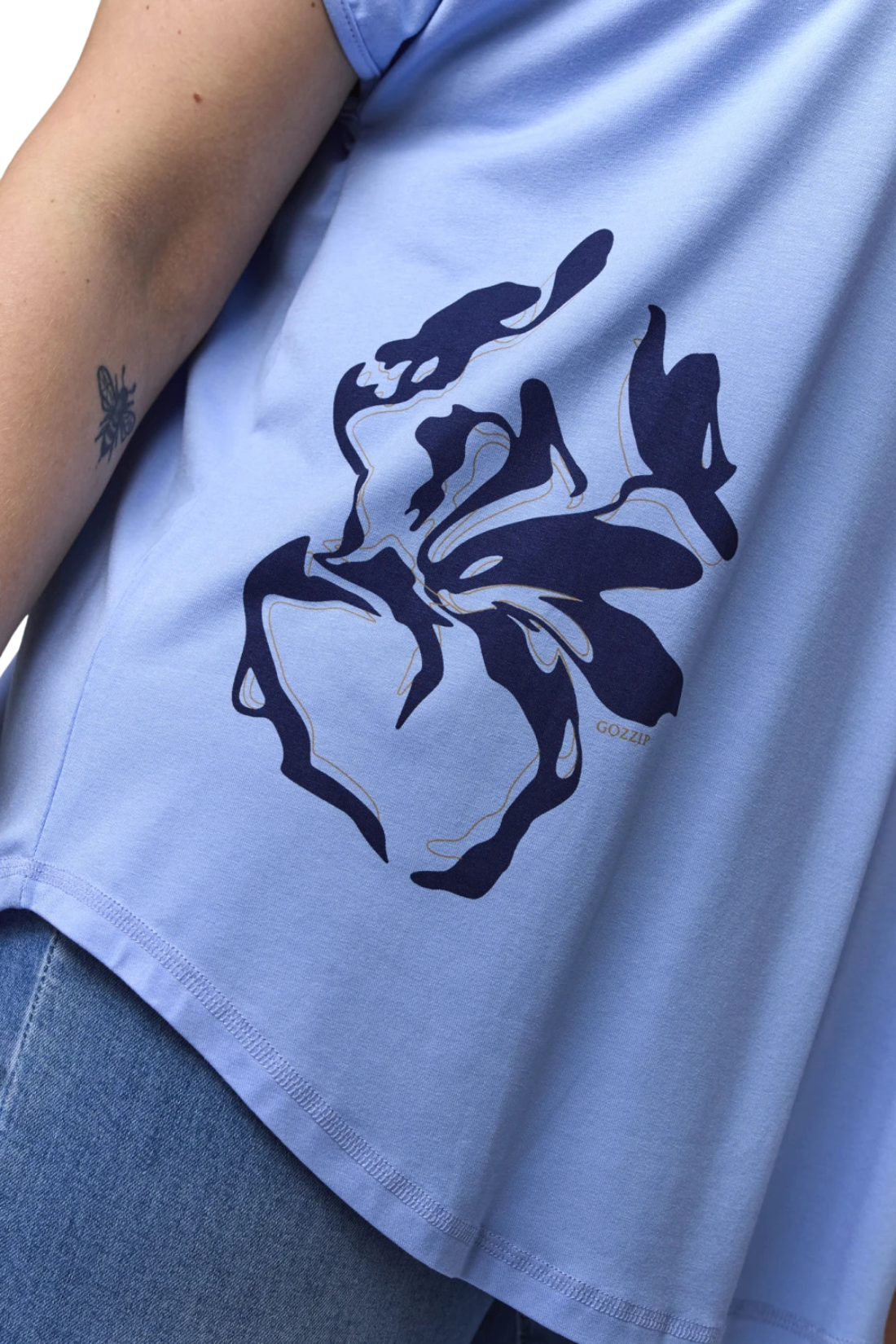 Gitte T-shirt Blá Prent