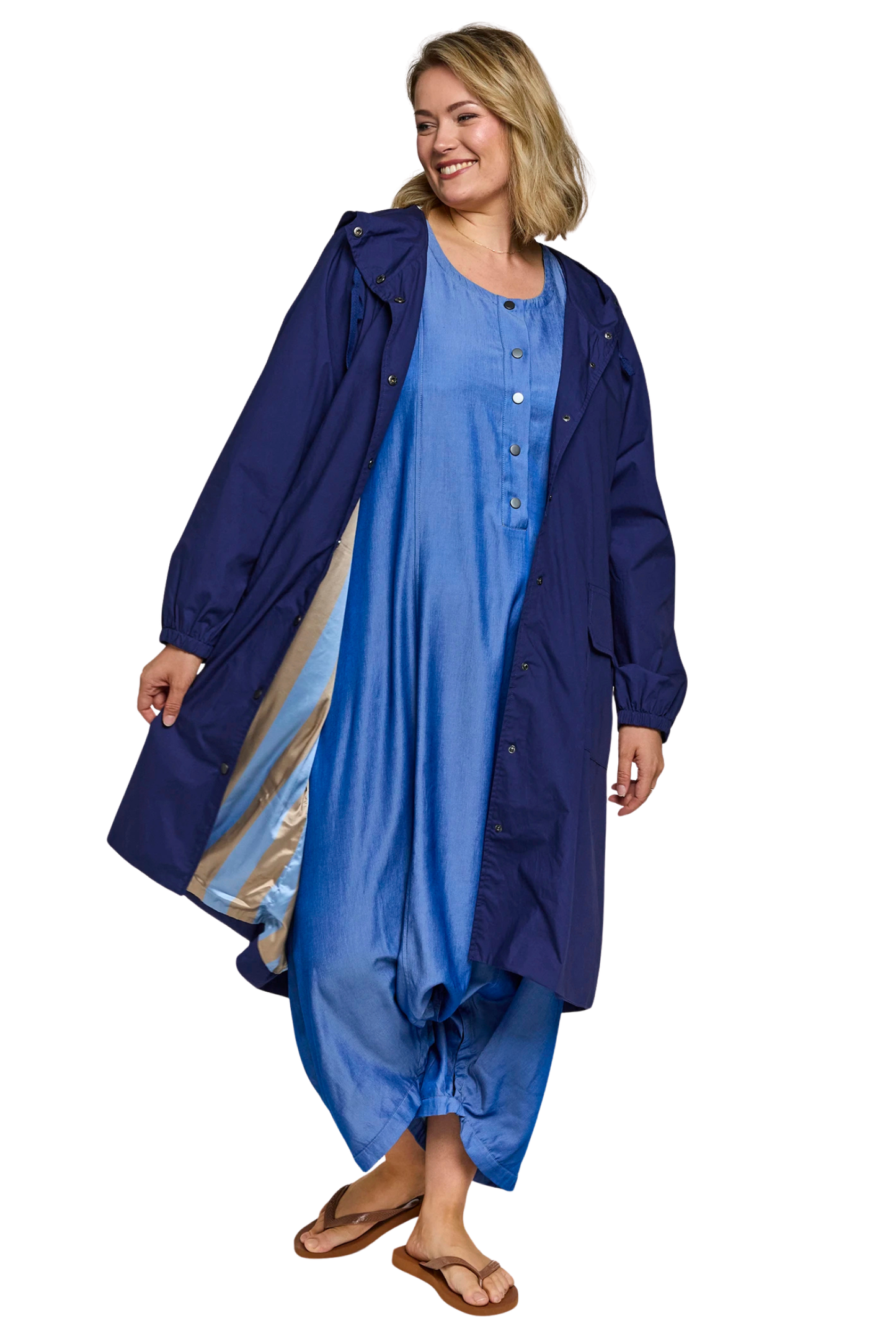Liss Trenchcoat Bláur