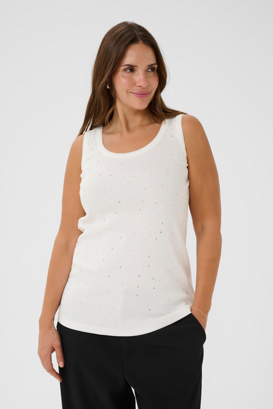 Carina Rhinestone - Toppur chalk