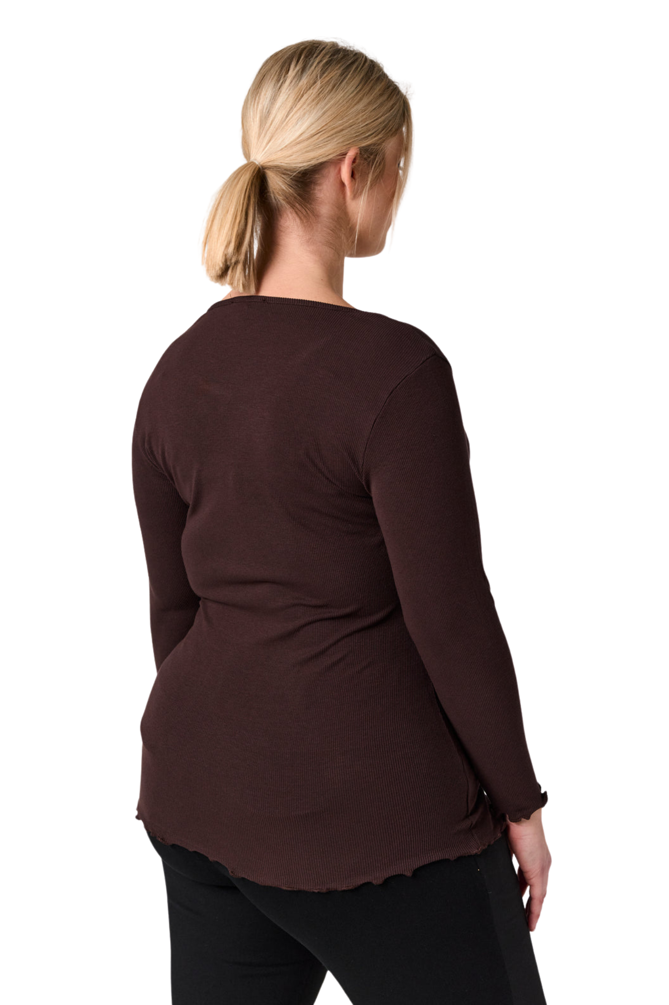 SG156 Rib blusa - Brún
