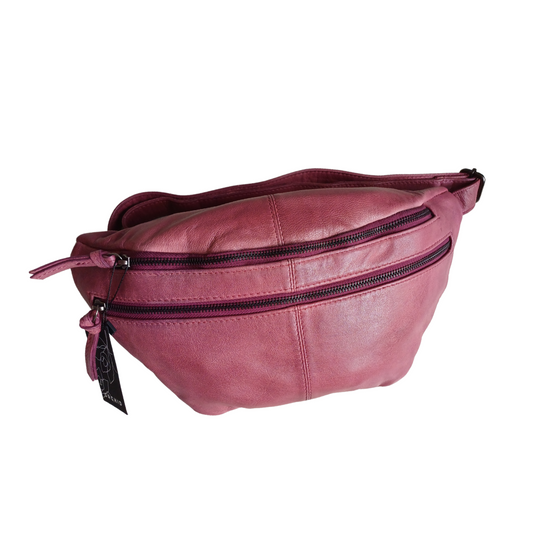 Leður Mauve Bumbag